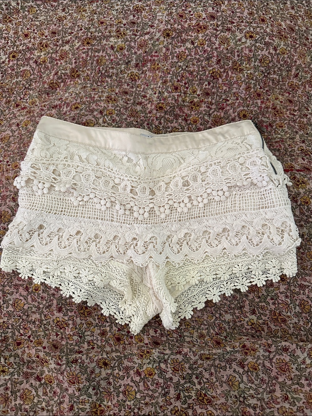 White Lace Crochet Women's Shorts